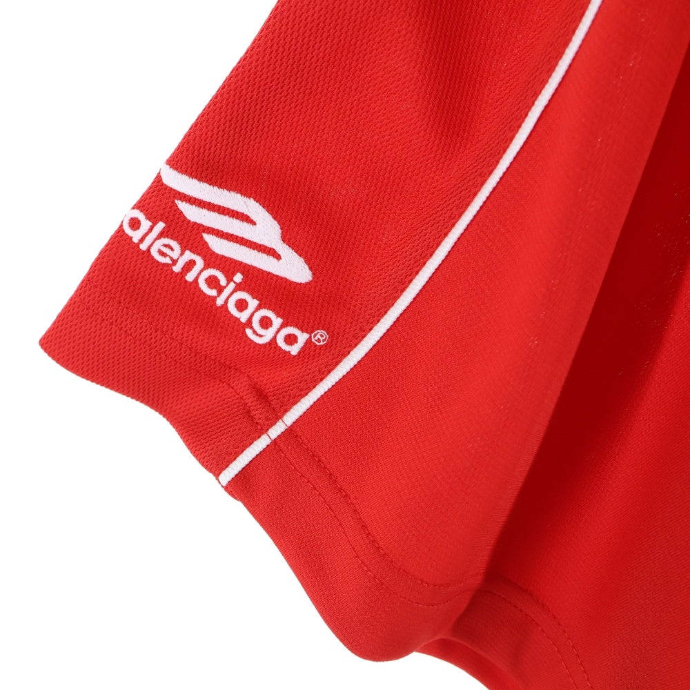 BALENCIAGA(バレンシアガ) 24SS PARIS SOCCER サッカーシリーズテクニカルジャージー 半袖Tシャツ レッド 777705 TPVR5