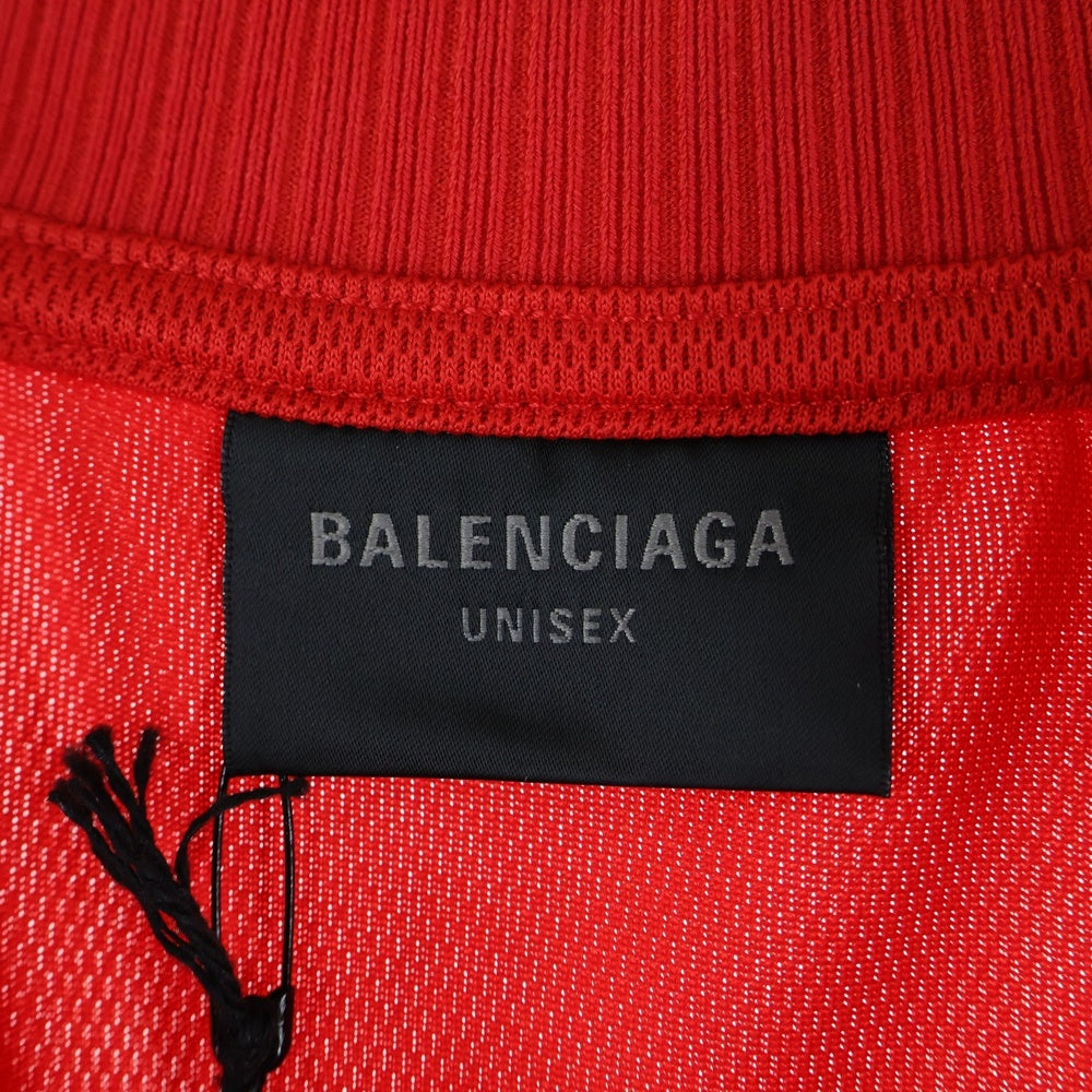 BALENCIAGA(バレンシアガ) 24SS PARIS SOCCER サッカーシリーズテクニカルジャージー 半袖Tシャツ レッド 777705 TPVR5