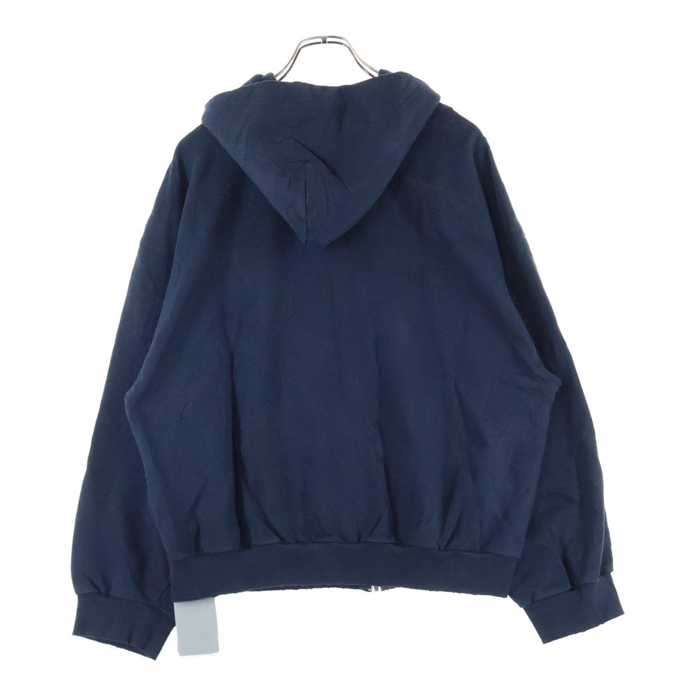 BALENCIAGA(バレンシアガ) 24SS SAINT GERMAIN デストロイ加工 フロントロゴ ジップアップスウェットパーカー フーディ ネイビー 803264 TRV09