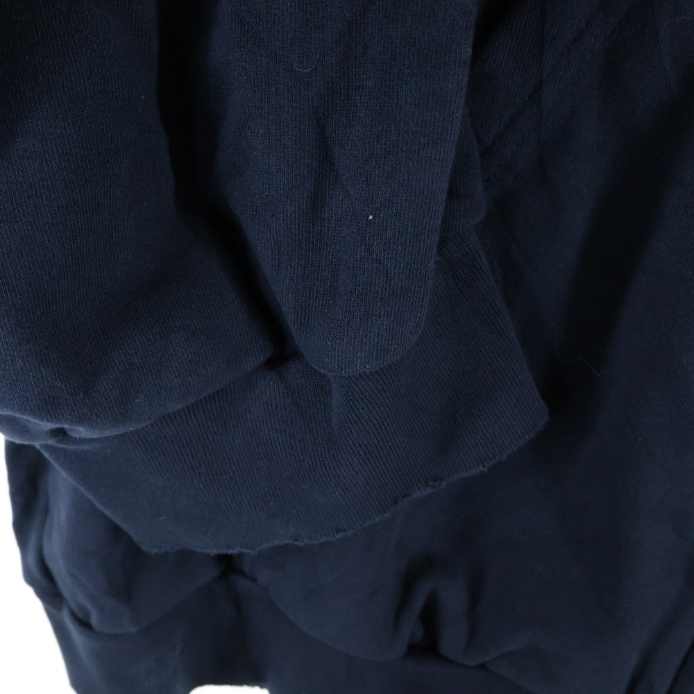 BALENCIAGA(バレンシアガ) 24SS SAINT GERMAIN デストロイ加工 フロントロゴ ジップアップスウェットパーカー フーディ ネイビー 803264 TRV09