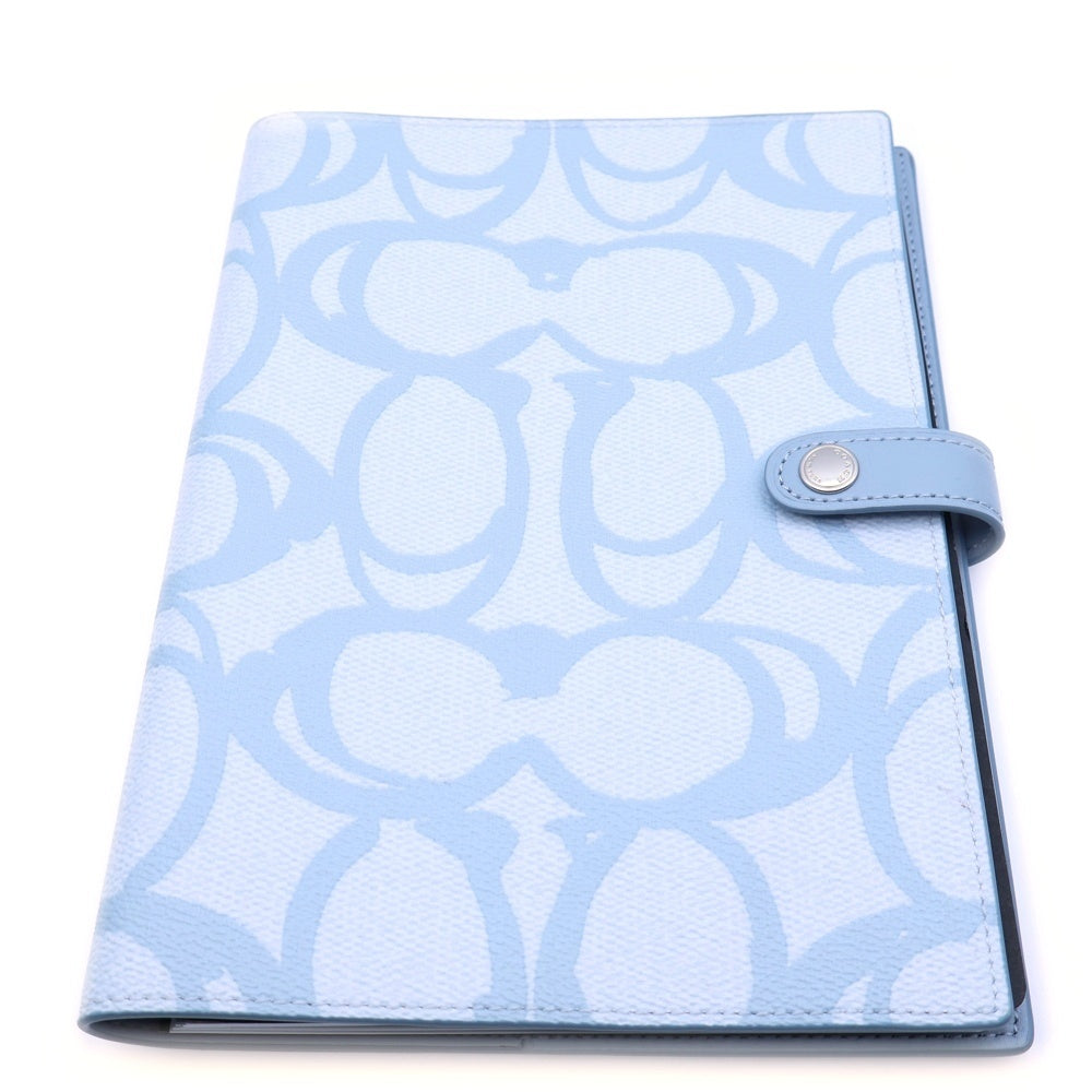 COACH(コーチ) シグネチャーキャンバスノート 手帳カバー ライトブルー