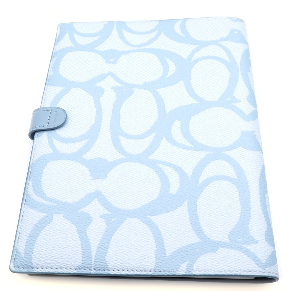COACH(コーチ) シグネチャーキャンバスノート 手帳カバー ライトブルー