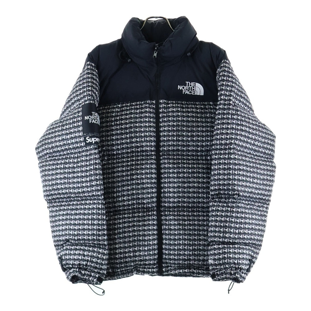 SUPREME(シュプリーム) 21SS ×THE NORTH FACE Studded Nuptse Jacket ザノースフェイス スタッズプリント ヌプシ ナイロン ダウンジャケット ブラック ND42100I