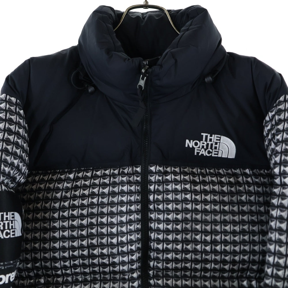 SUPREME(シュプリーム) 21SS ×THE NORTH FACE Studded Nuptse Jacket ザノースフェイス スタッズプリント ヌプシ ナイロン ダウンジャケット ブラック ND42100I