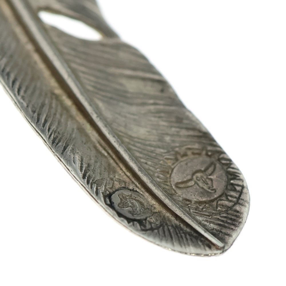 TADY & KING(タディアンドキング) 特大 金爪 K18SVフェザー ペンダントトップ シルバー/ゴールド 左向き