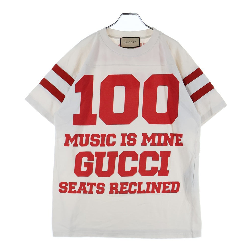 GUCCI(グッチ) 21SS 100th anniversary 100周年 アニバーサリー ロゴプリント クルーネック 半袖Tシャツ カットソー ホワイト 660744