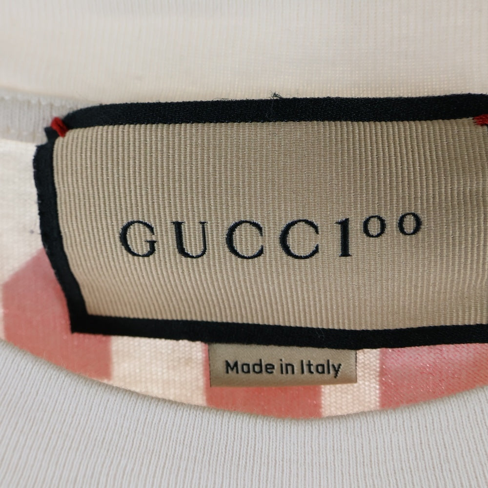 GUCCI(グッチ) 21SS 100th anniversary 100周年 アニバーサリー ロゴプリント クルーネック 半袖Tシャツ カットソー ホワイト 660744