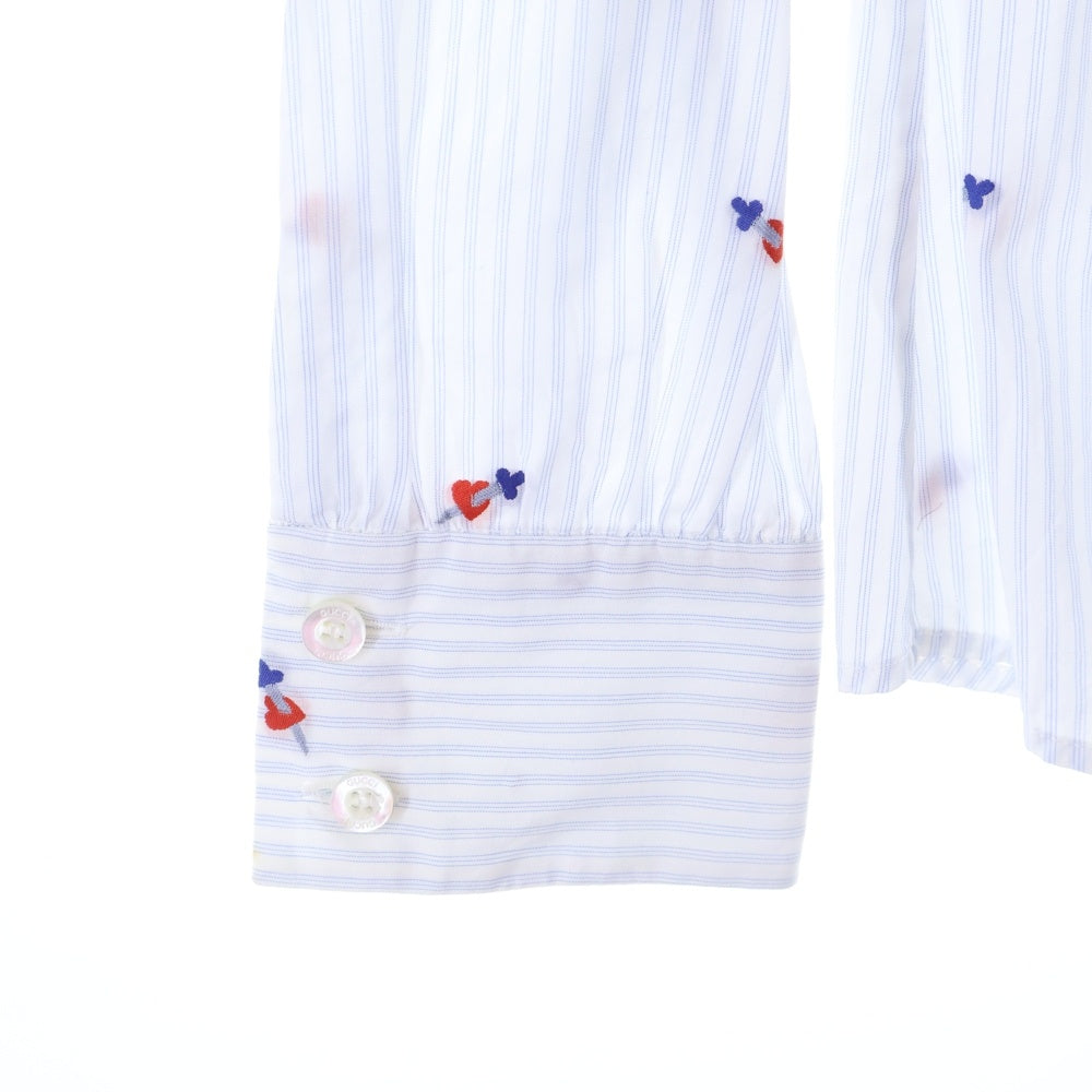GUCCI(グッチ) リボン ストライプ 長袖シャツ ブラウス ホワイト/ブルー 476044 レディース