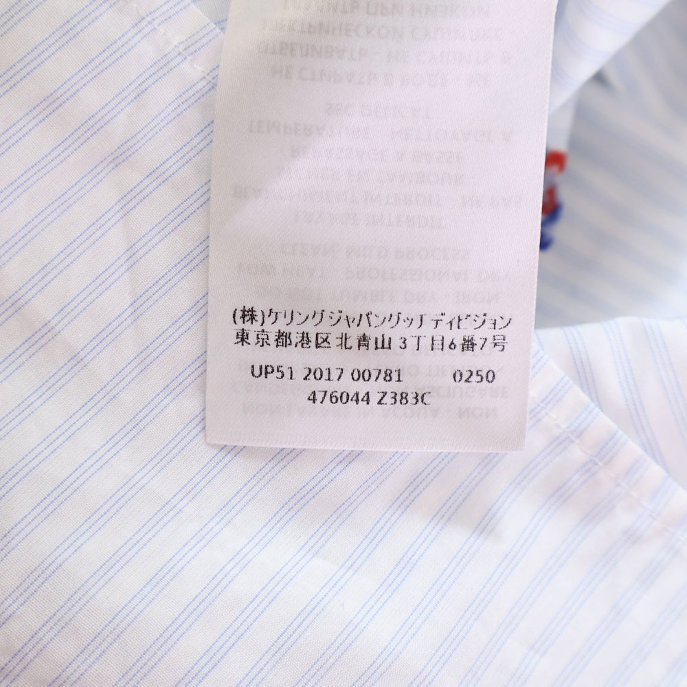 GUCCI(グッチ) リボン ストライプ 長袖シャツ ブラウス ホワイト/ブルー 476044 レディース