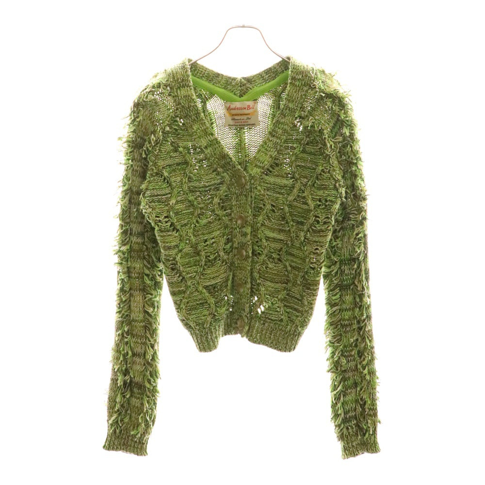 ADSB ANDERSSON BELL(アンダースンベル) ジャガードデザイン Vネックカーディガン ニット グリーン