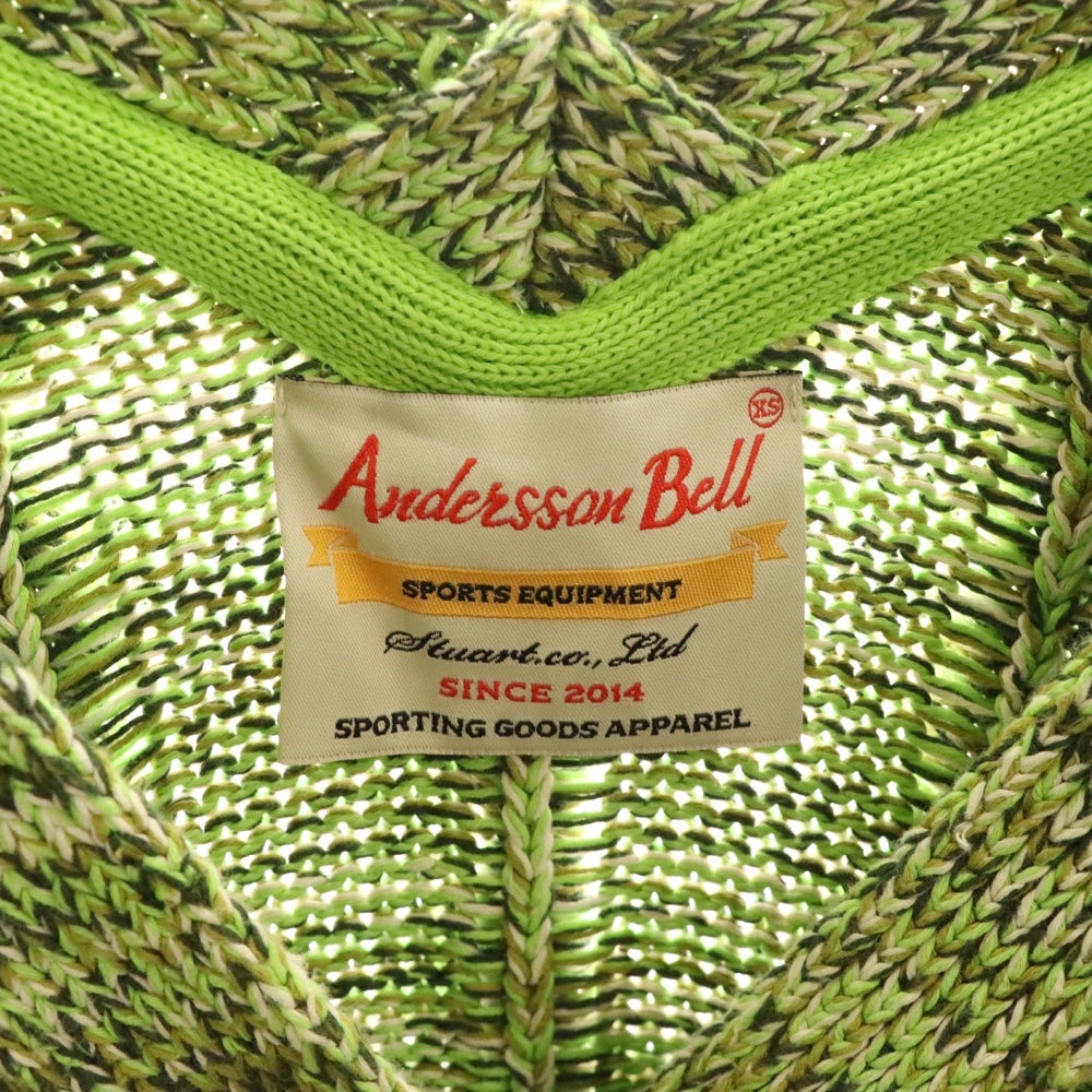 ADSB ANDERSSON BELL(アンダースンベル) ジャガードデザイン Vネックカーディガン ニット グリーン