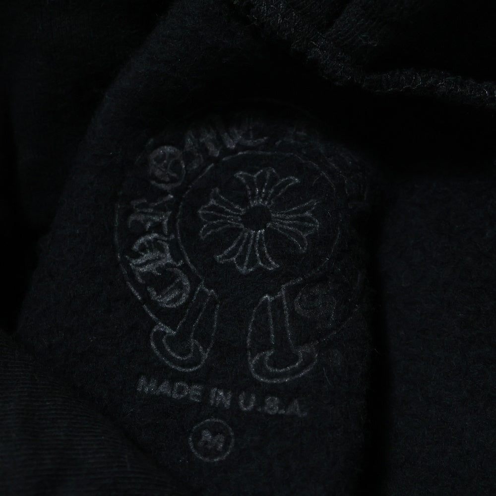 CHROME HEARTS(クロムハーツ) HORSESHOE SWTSHRT PLVR FOODIE 袖フローラルバックホースシュープリント プルオーバーパーカー ブラック