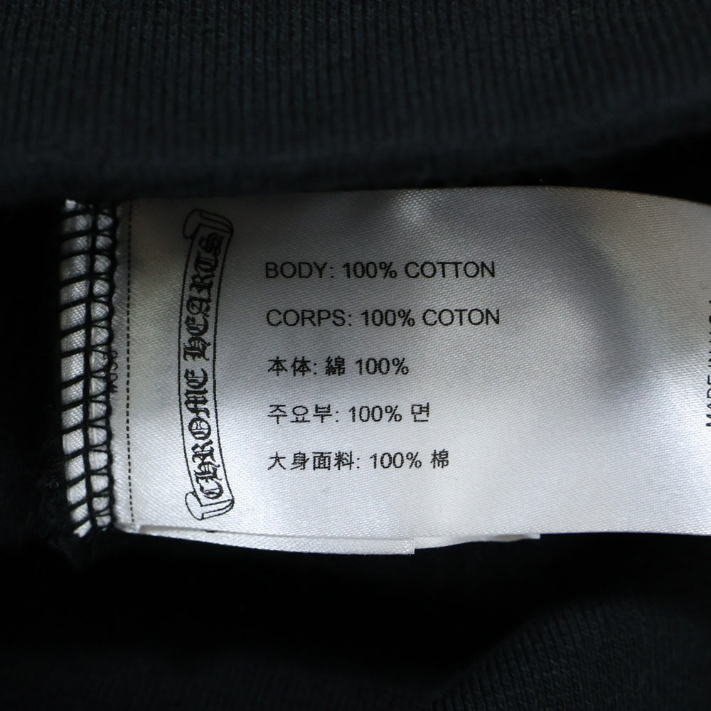 CHROME HEARTS(クロムハーツ) HORSESHOE SWTSHRT PLVR FOODIE 袖フローラルバックホースシュープリント プルオーバーパーカー ブラック