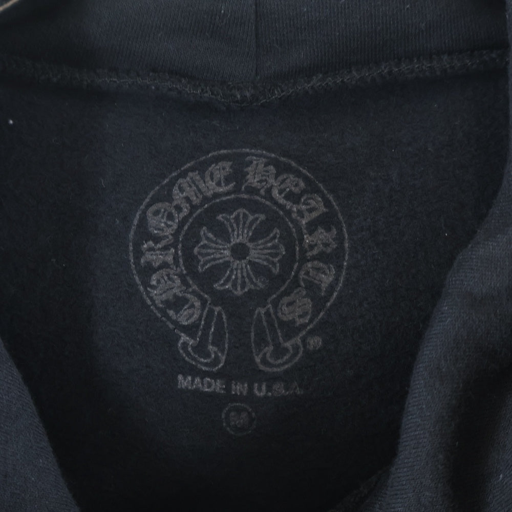 CHROME HEARTS(クロムハーツ) SWTSHRT PLVR 袖英字プリント プルオーバーパーカー フーディ ブラック