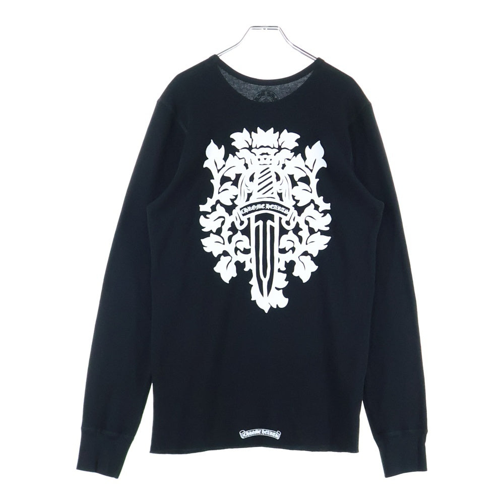 CHROME HEARTS(クロムハーツ) Thermal L S ヴァインダガー バックプリント サーマル長袖Tシャツ カットソー ブラック