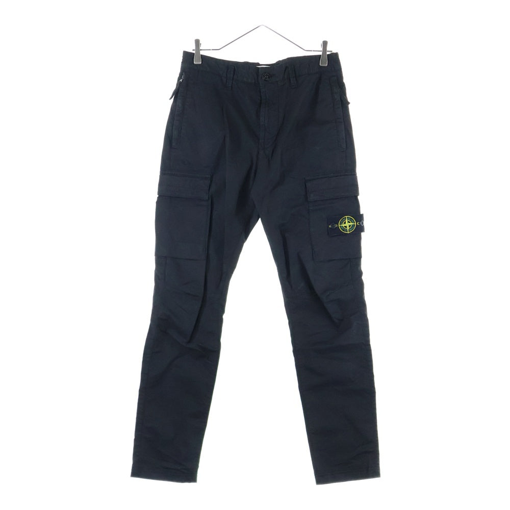STONE ISLAND(ストーンアイランド) SUPIMA COTTON TWILL STRETCH-TC ロゴワッペン テーパード カーゴパンツ コットンパンツ ブラック K1S153100304S0010