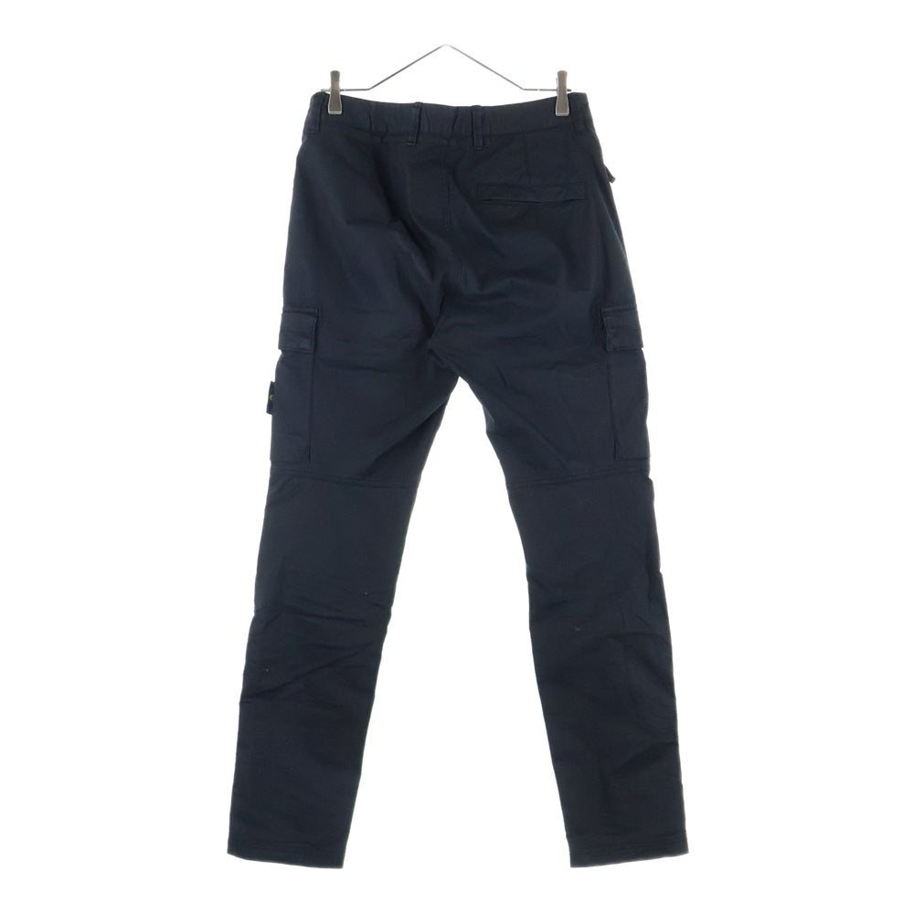 STONE ISLAND(ストーンアイランド) SUPIMA COTTON TWILL STRETCH-TC ロゴワッペン テーパード カーゴパンツ コットンパンツ ブラック K1S153100304S0010