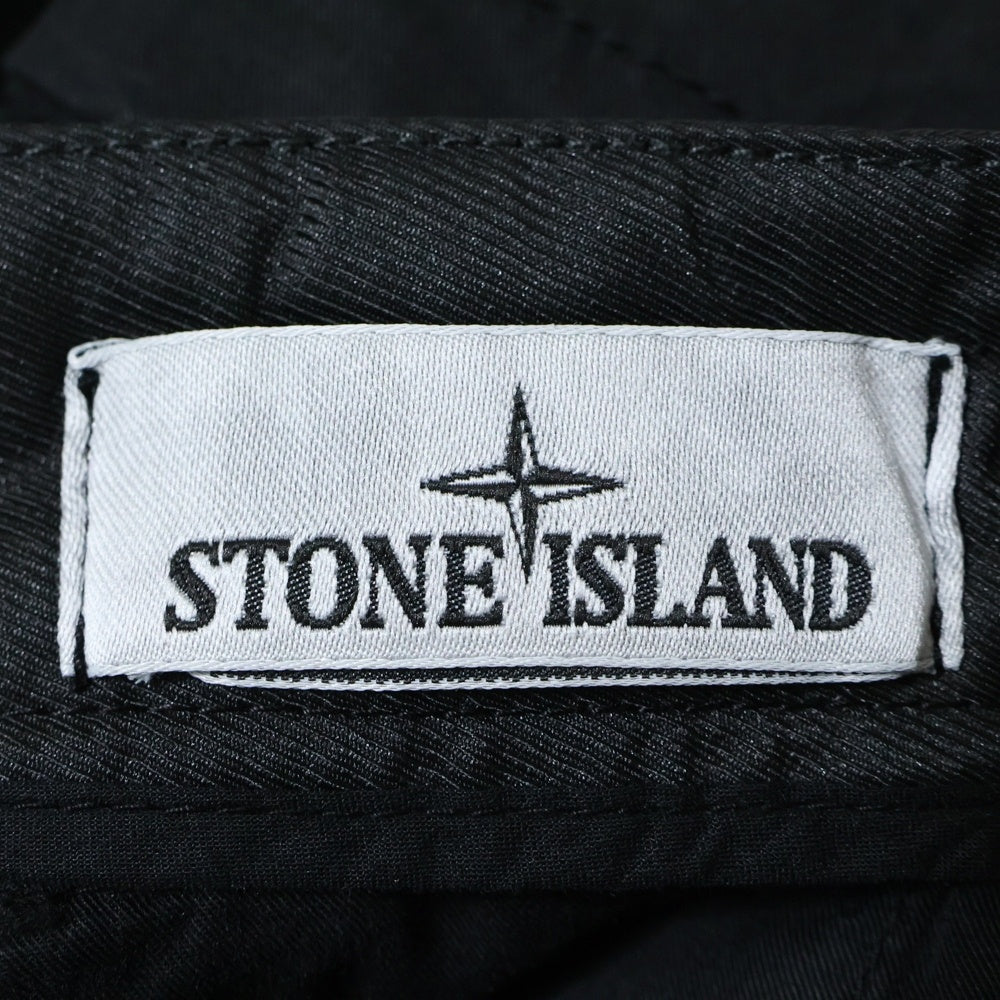 STONE ISLAND(ストーンアイランド) SUPIMA COTTON TWILL STRETCH-TC ロゴワッペン テーパード カーゴパンツ コットンパンツ ブラック K1S153100304S0010