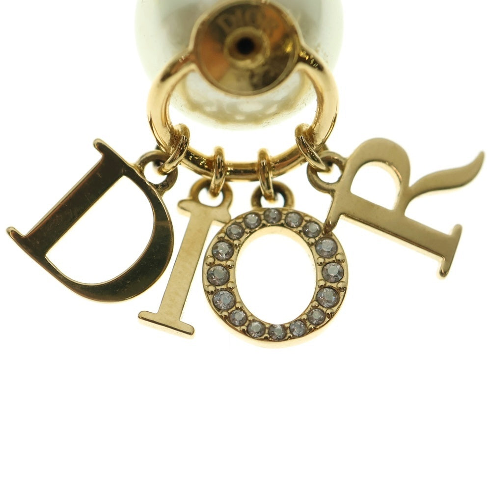 Christian Dior(クリスチャンディオール) トライバル ロゴ ラインストーン フェイクパール ピアス GP ゴールド E1411TRICY アクセサリー