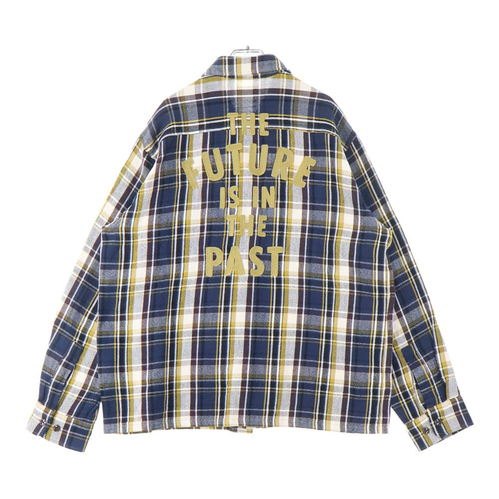 HUMAN MADE(ヒューマンメイド) CHECK SHIRT バイカラー 長袖チェックシャツ ブラウン/ブルー/イエロー HM30SH012