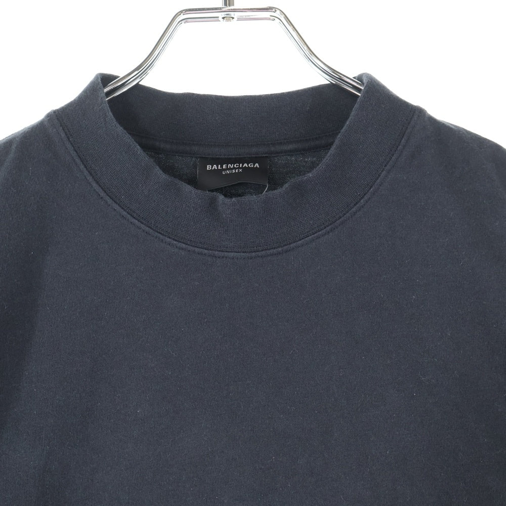 BALENCIAGA(バレンシアガ) 24AW LOOP SPORTS ICON TEE ループスポーツアイコン フロントプリントTシャツ 半袖クルーネックカットソー ブラック 764235 TRVC2
