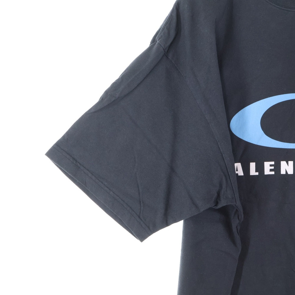 BALENCIAGA(バレンシアガ) 24AW LOOP SPORTS ICON TEE ループスポーツアイコン フロントプリントTシャツ 半袖クルーネックカットソー ブラック 764235 TRVC2