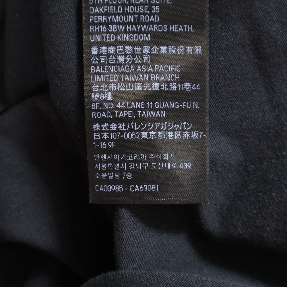 BALENCIAGA(バレンシアガ) 24AW LOOP SPORTS ICON TEE ループスポーツアイコン フロントプリントTシャツ 半袖クルーネックカットソー ブラック 764235 TRVC2