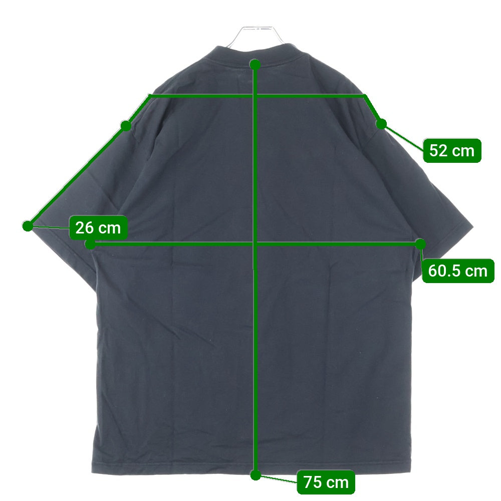 BALENCIAGA(バレンシアガ) 24AW LOOP SPORTS ICON TEE ループスポーツアイコン フロントプリントTシャツ 半袖クルーネックカットソー ブラック 764235 TRVC2