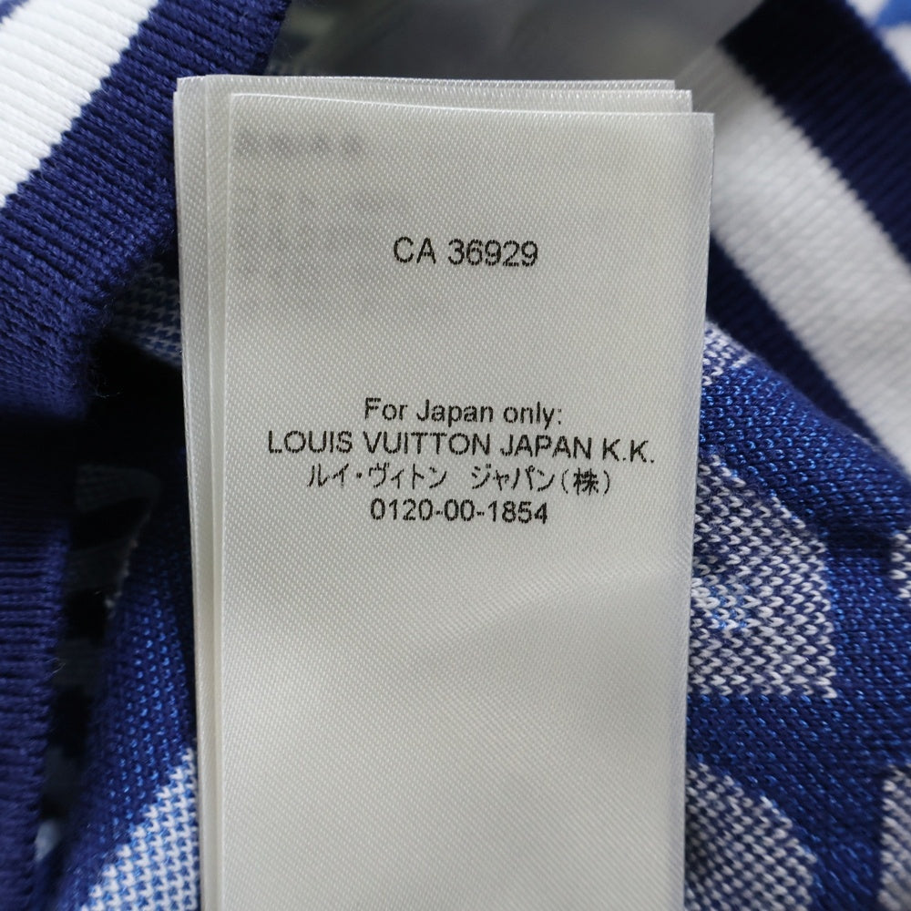 LOUIS VUITTON(ルイヴィトン) 23AW モノグラムタイル クロップド カーディガン ニット ブルー/ホワイト RW232W AHM FPKC13