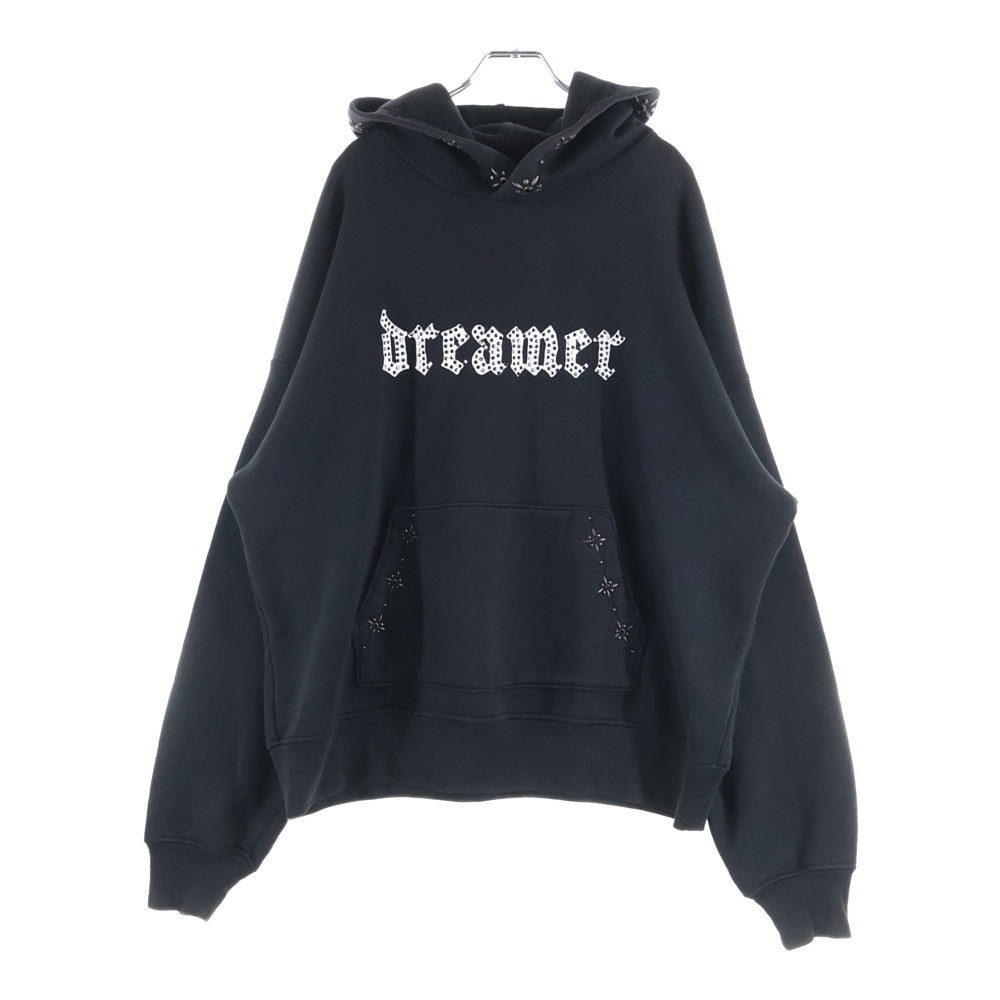AMIRI(アミリ) Dreamer Distressed Studded Hoodie ドリーマー スタッズ プルオーバーパーカー フーディー ブラック