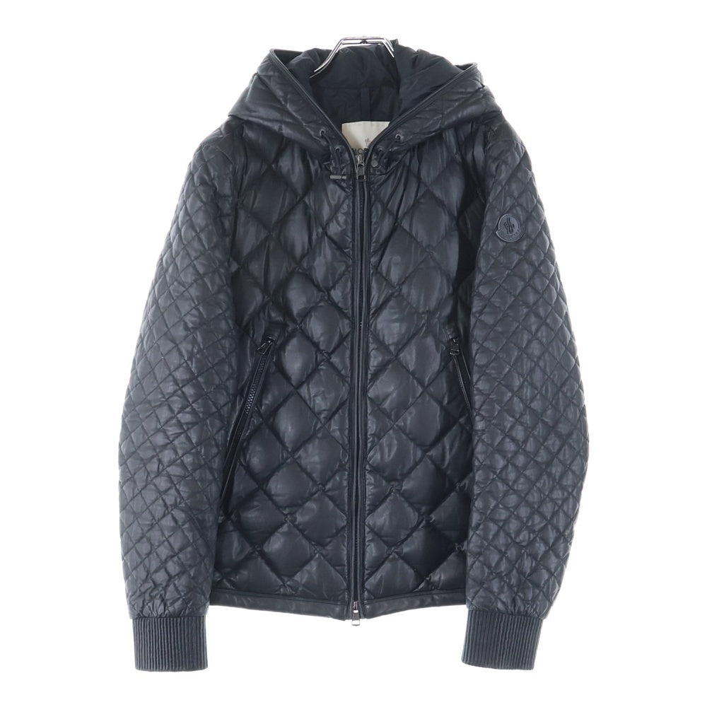 MONCLER(モンクレール) GIMBERT ラムレザー キルティング ダウンジャケット ブラック A20914136505
