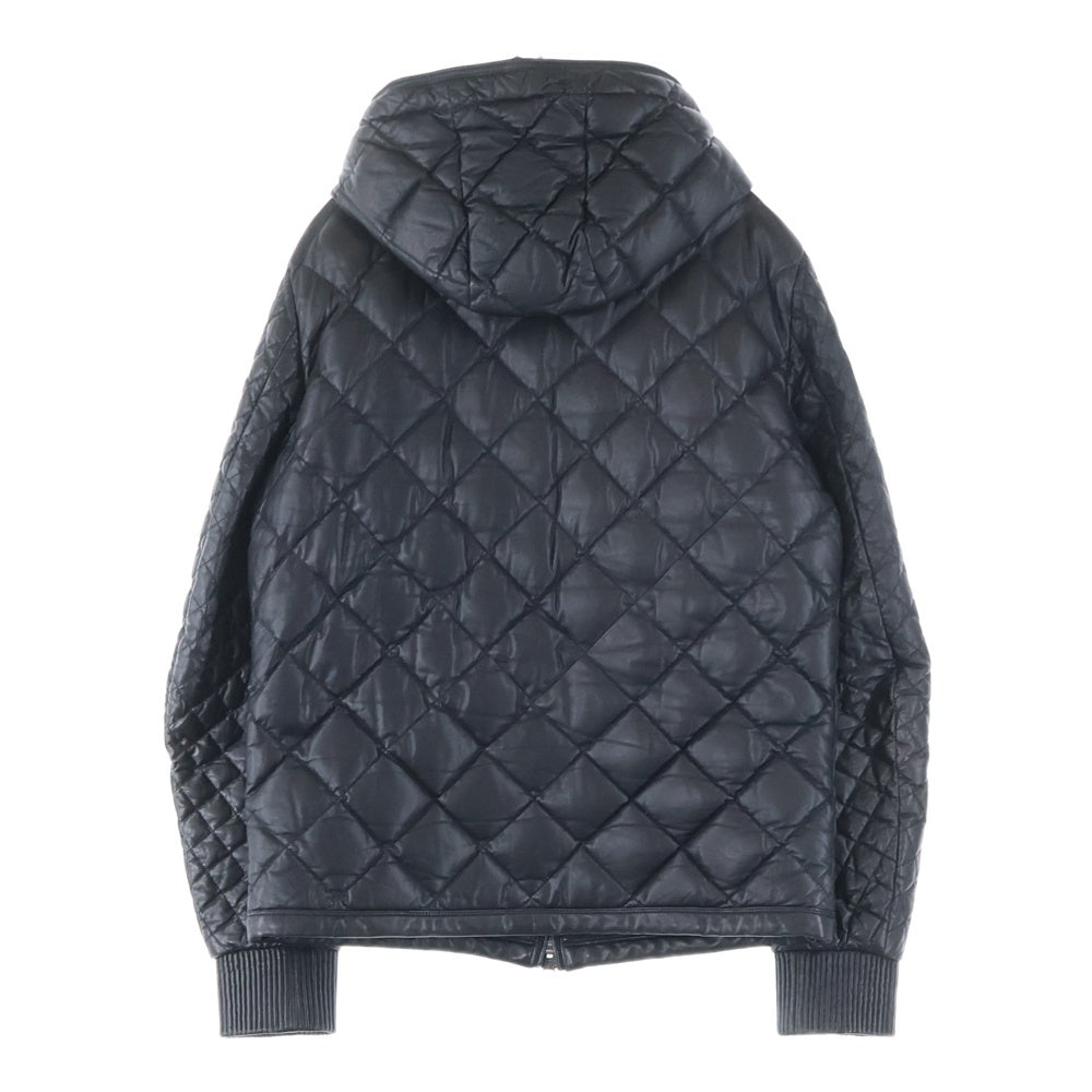 MONCLER(モンクレール) GIMBERT ラムレザー キルティング ダウンジャケット ブラック A20914136505