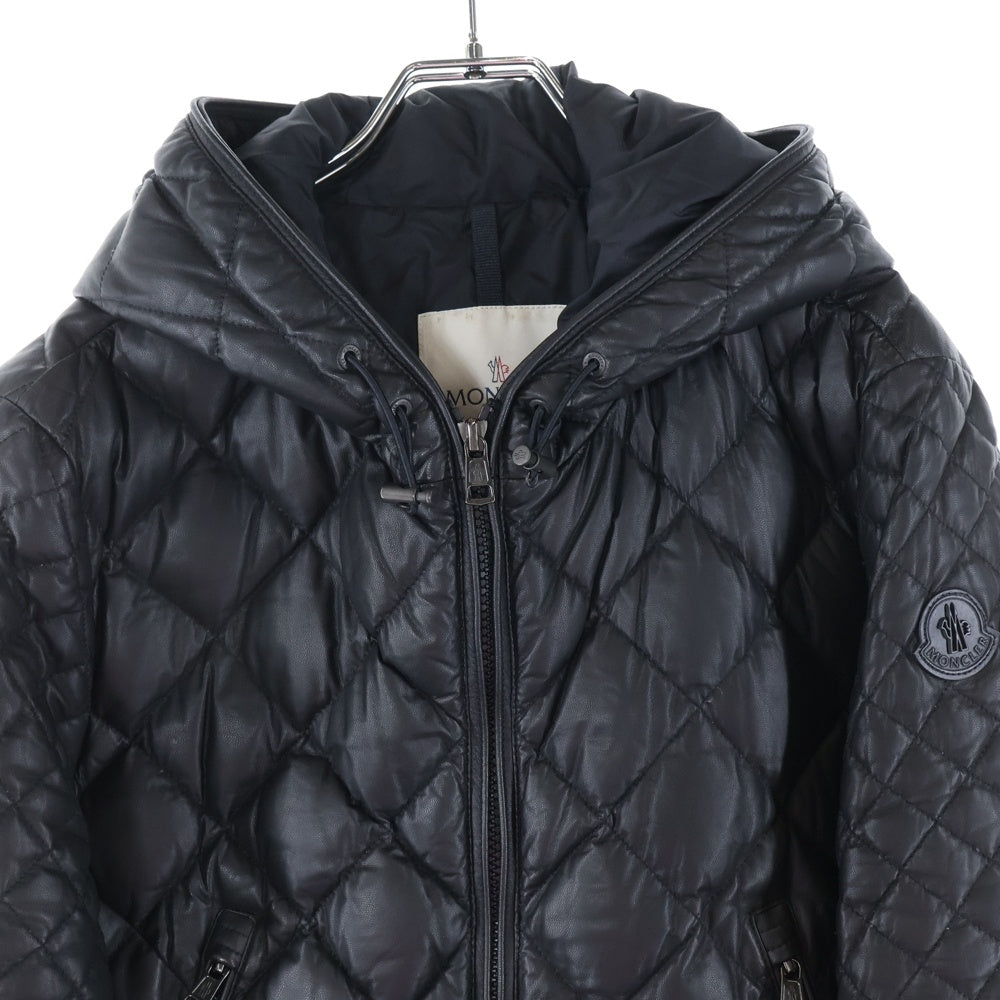 MONCLER(モンクレール) GIMBERT ラムレザー キルティング ダウンジャケット ブラック A20914136505