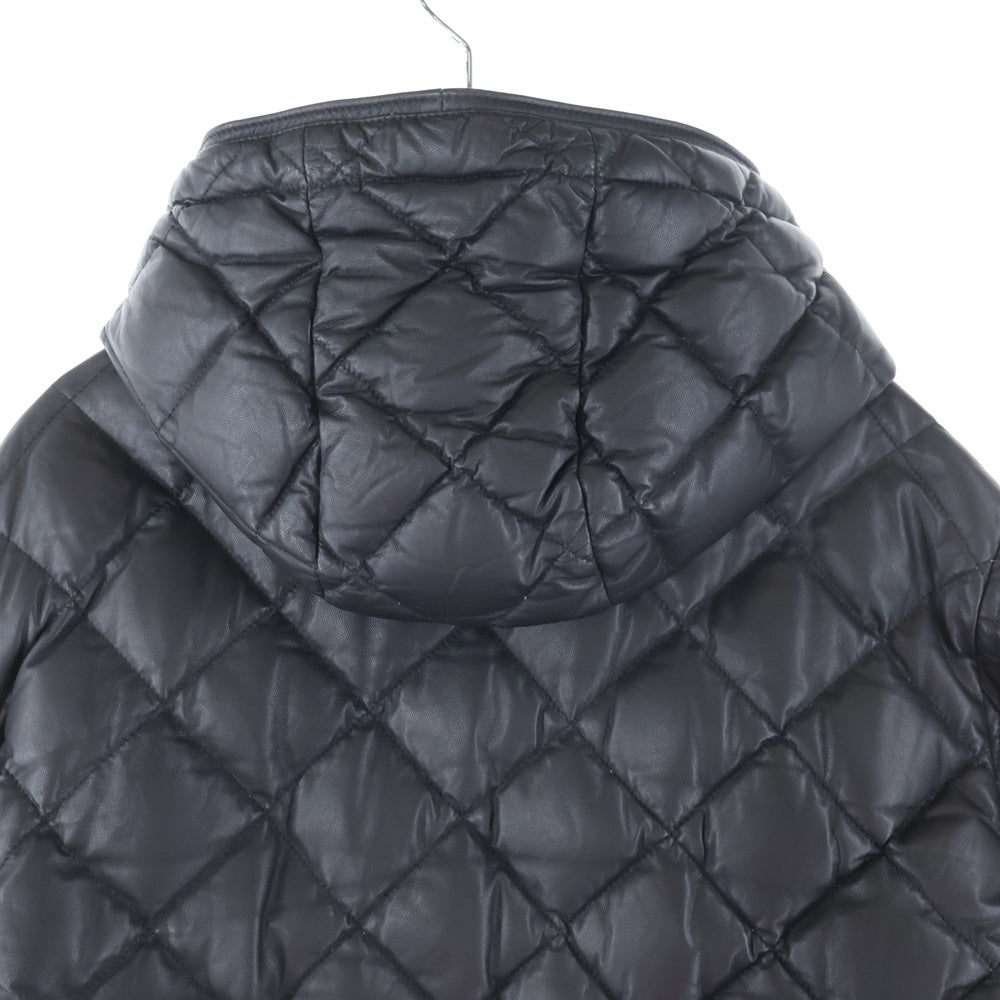 MONCLER(モンクレール) GIMBERT ラムレザー キルティング ダウンジャケット ブラック A20914136505