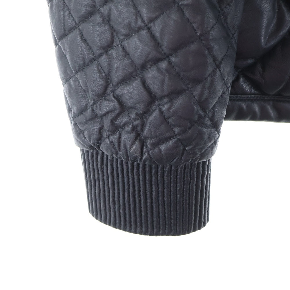MONCLER(モンクレール) GIMBERT ラムレザー キルティング ダウンジャケット ブラック A20914136505