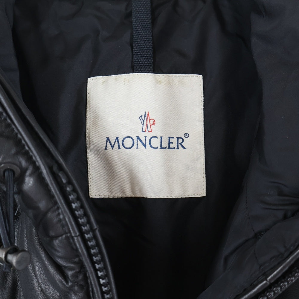 MONCLER(モンクレール) GIMBERT ラムレザー キルティング ダウンジャケット ブラック A20914136505