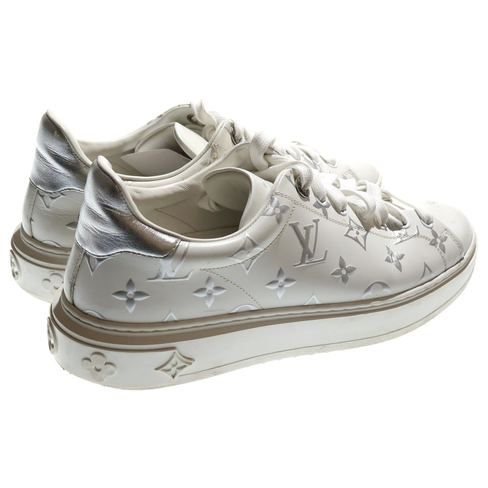 LOUIS VUITTON(ルイヴィトン) タイムアウト ライン レースアップ モノグラム レザースニーカー ホワイト/シルバー NV0251