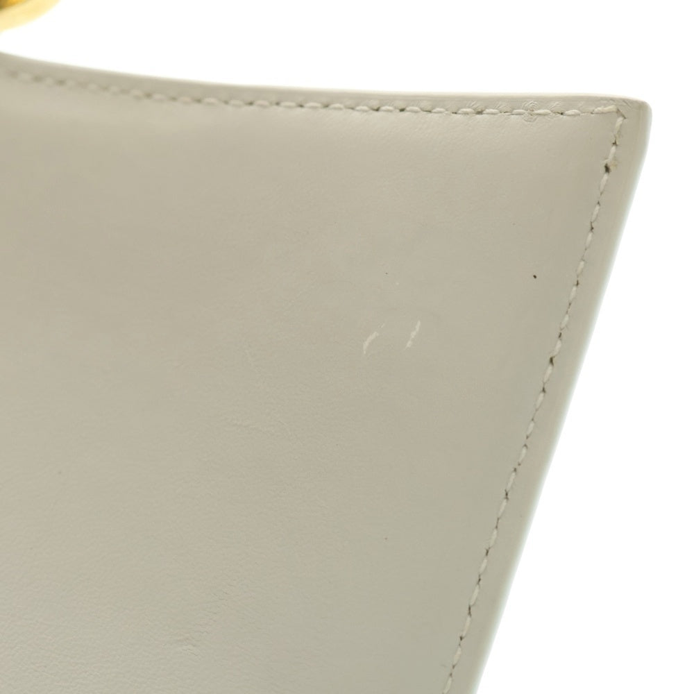 BALENCIAGA(バレンシアガ) アワーグラス チェーンウォレット ショルダーバッグ レザー ホワイト クロコ型押し 656050