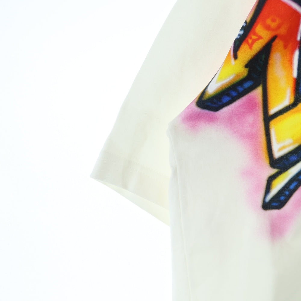 LOUIS VUITTON(ルイヴィトン) 22SS グラフィットロゴ プリント コットン 半袖Tシャツ カットソー ホワイト RM221 DT3 HMY60W