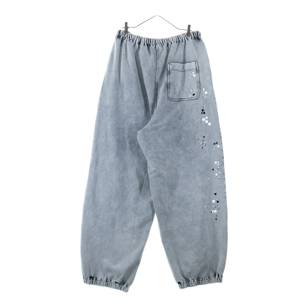 MAISON MIHARAYASUHIRO(メゾンミハラヤスヒロ) 25AW Embellished Bleached Sweat Pants ブリーチ スウェットパンツ スタッズ グレー A15PT563