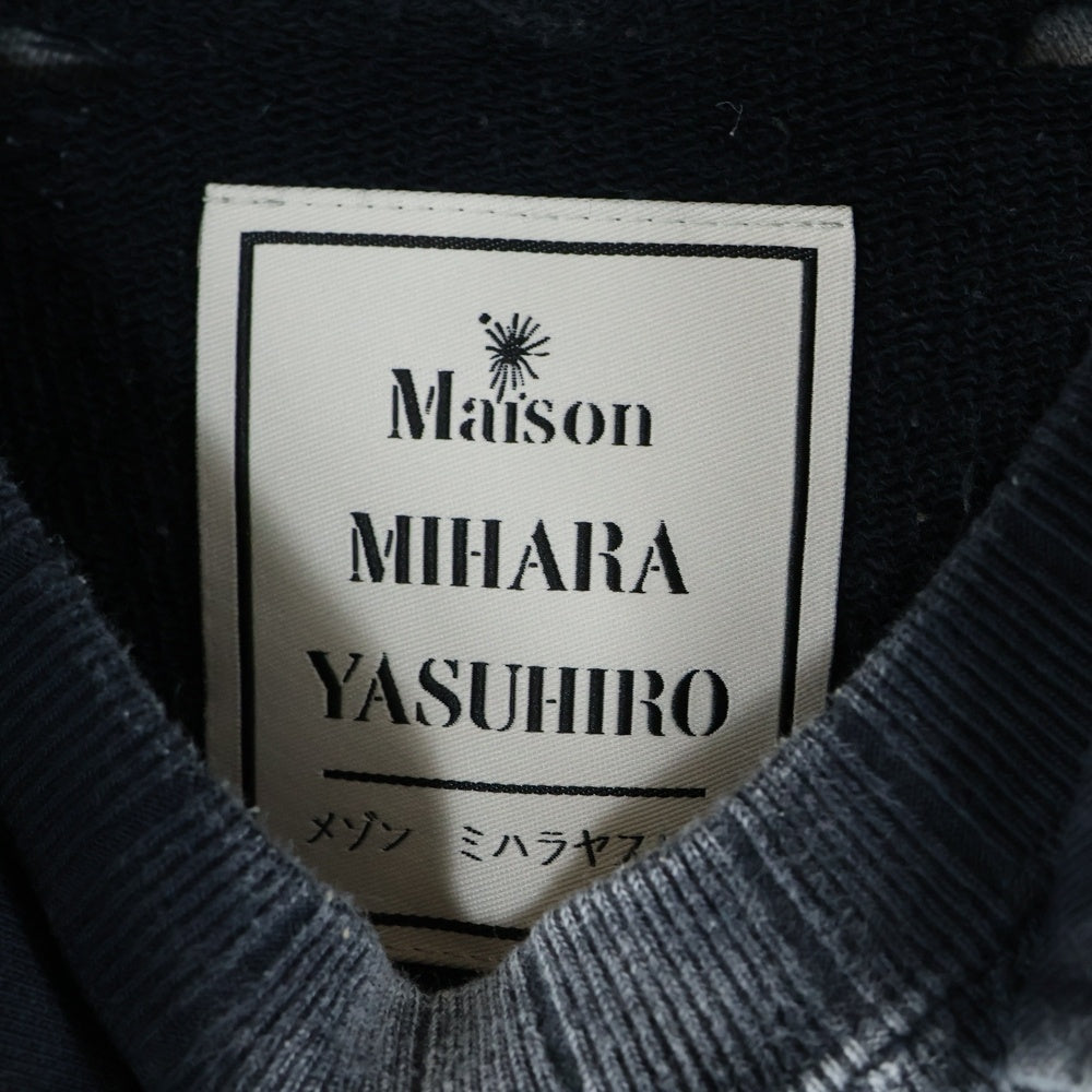 MAISON MIHARAYASUHIRO(メゾンミハラヤスヒロ) 25AW Embellished Bleached Hoodie ブリーチ スウェットプルオーバーパーカー フーディ グレー A15HD561