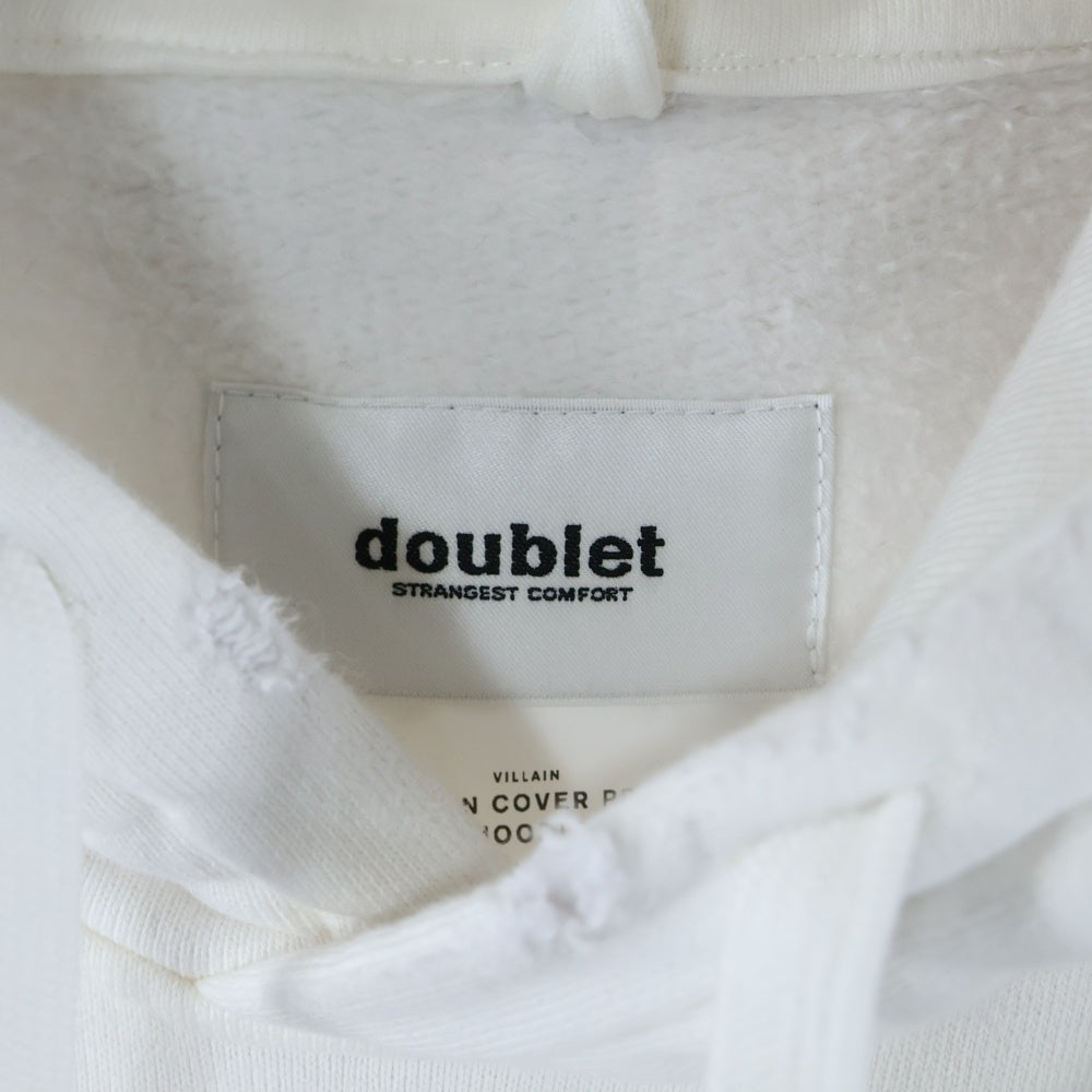 doublet(ダブレット) 25AW VILLAIN COVER PRINT HOODIE プリント プルオーバーパーカー フーディ ホワイト 25AW47CS410