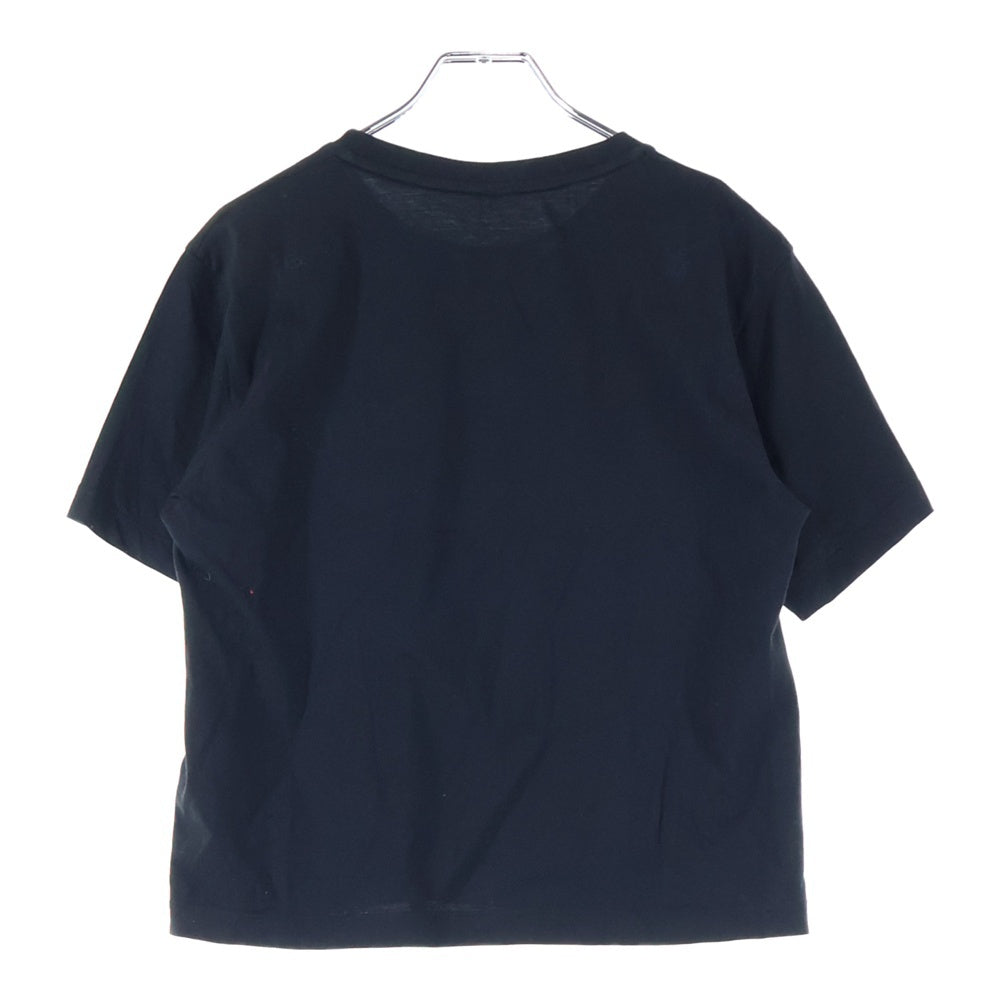 FENDI(フェンディ) フロント ロゴカットエンブロイダリー クロップド半袖Tシャツ カットソー ブラック FS7389 レディース