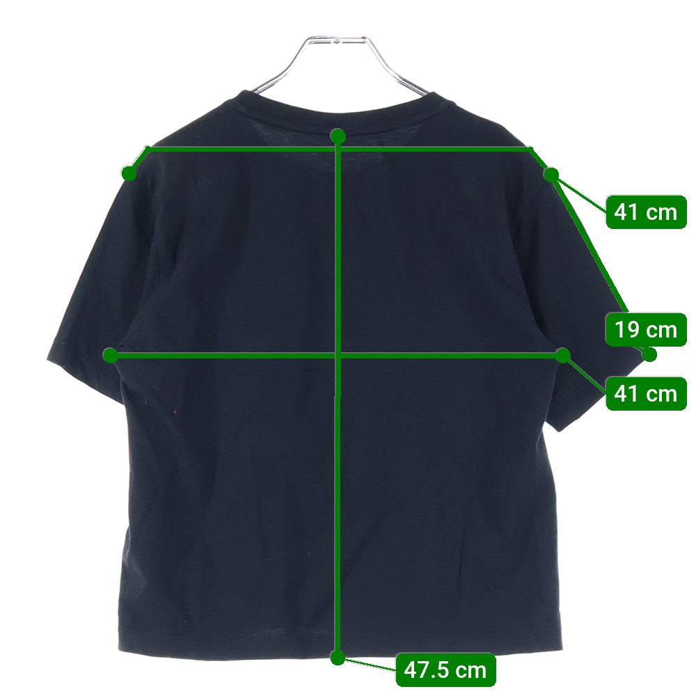 FENDI(フェンディ) フロント ロゴカットエンブロイダリー クロップド半袖Tシャツ カットソー ブラック FS7389 レディース