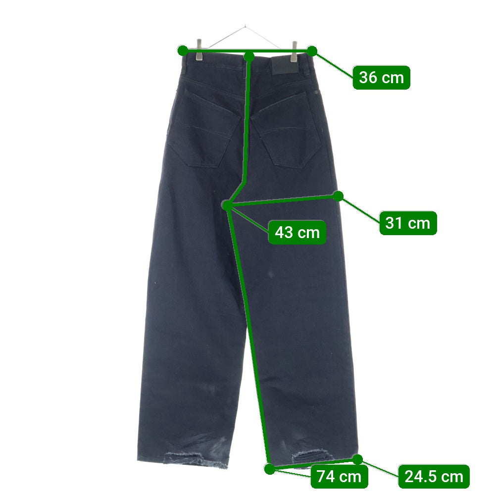 BALENCIAGA(バレンシアガ) 22SS ダメージ加工 バギーデニムパンツ ブラック 675230