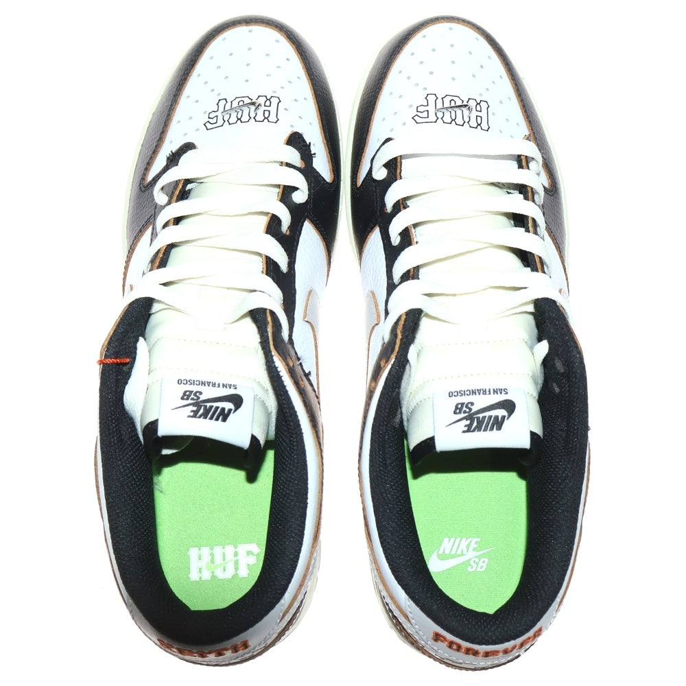 NIKE SB(ナイキエスビー) ×HUF DUNK LOW OG QS New York FD8775‐001 ハフ ダンク ローカットスニーカー シューズ ブラック ホワイト US10/28cm FD8775‐001