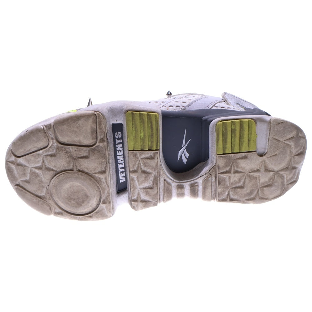 VETEMENTS(ヴェトモン) ×Reebok 20SS spike runner 400 スパイクランナー スタッズ装飾 ローカットスニーカー グリーン/グレー DV8220