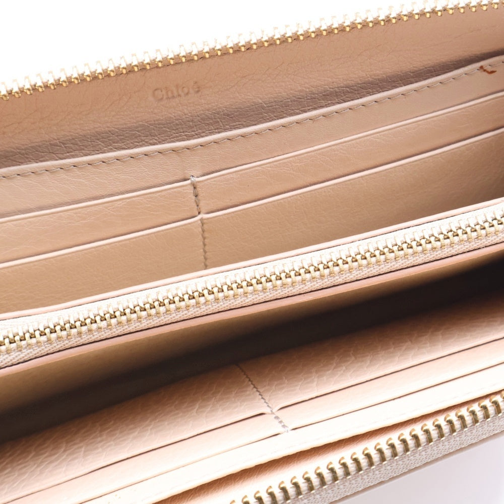Chloe(クロエ) リリィ メタルリボン ラウンドジップ ロングウォレット 長財布 レディース ピンクベージュ