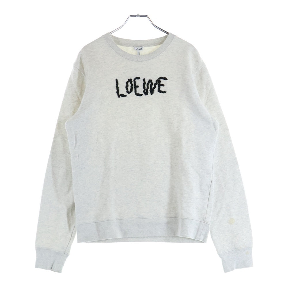 LOEWE(ロエベ) ロゴエンブロイダリー クルーネック 長袖スウェットトレーナー グレー H526Y24J14