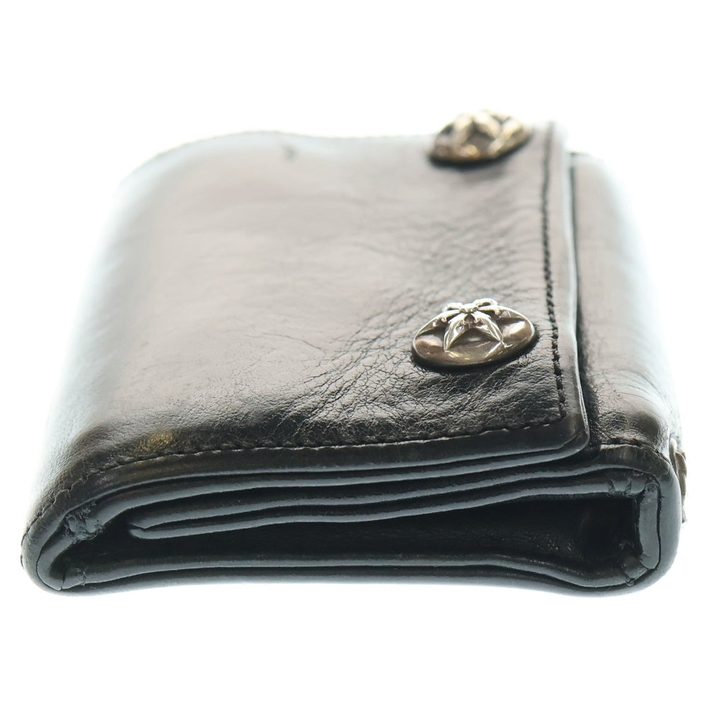 CHROME HEARTS(クロムハーツ) 3FOLD 3フォールド スターボタン レザーウォレット 財布 ブラック BCA364